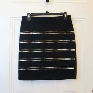 INC  Black Studded Bodycon Mini Skirt Size 6 NWT